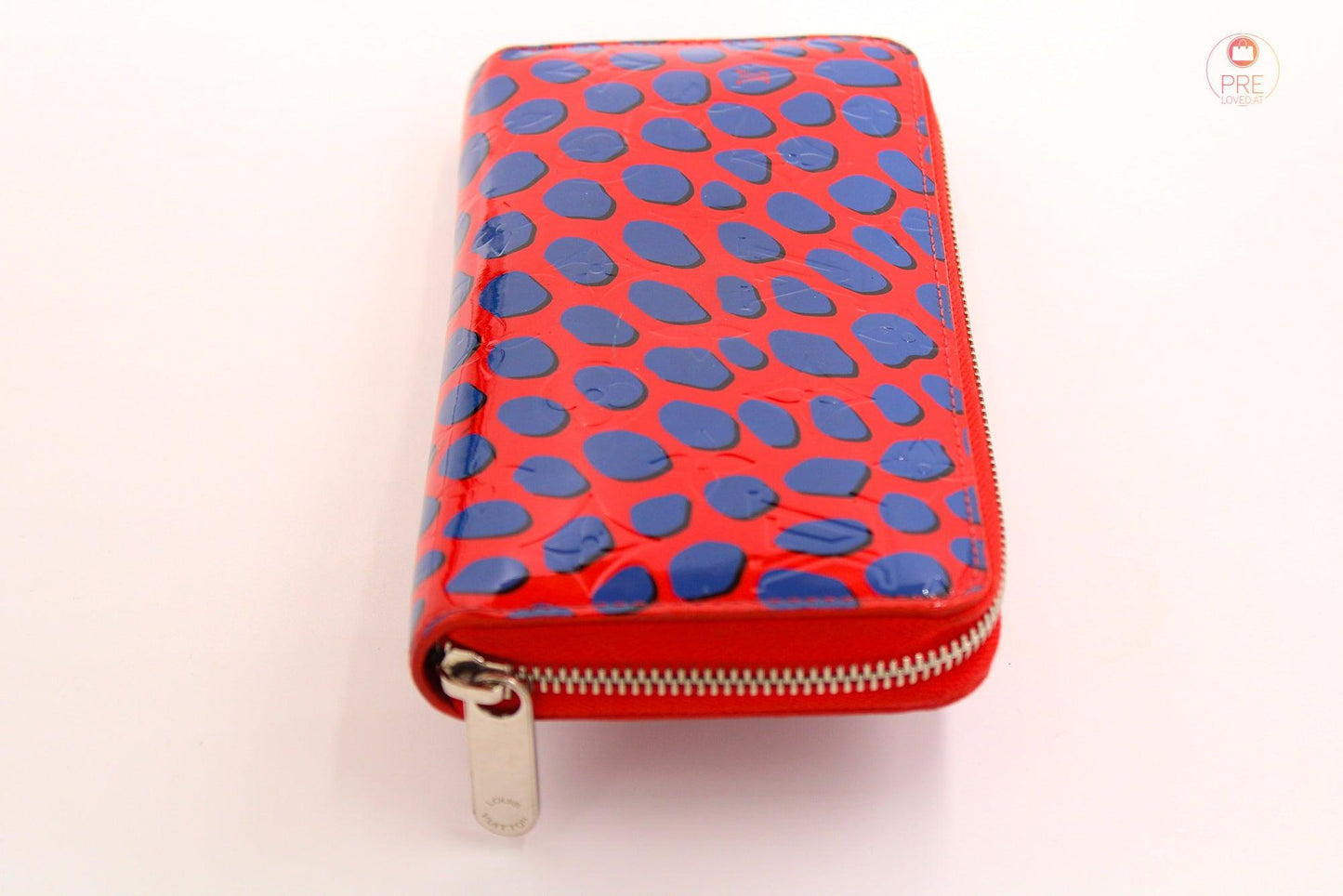 Limitiertes Zippy Long Wallet Jungle Dots Vernis Rot + Blau - Pre-Loved